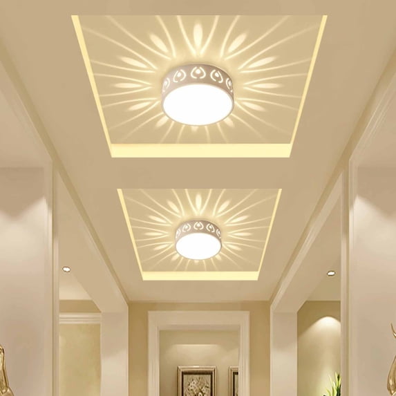 Modern Ceiling & Wall Light Fixture, Crystal Decor Lamp for Corridor Balcony Porch Bedroom & Entryway, White