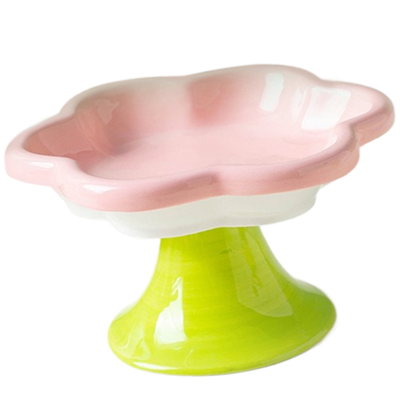 Modern Ceramic Cats Bowl with Raised Stand for Improved Postures and Easy Maintenances for Various Cats Feeding