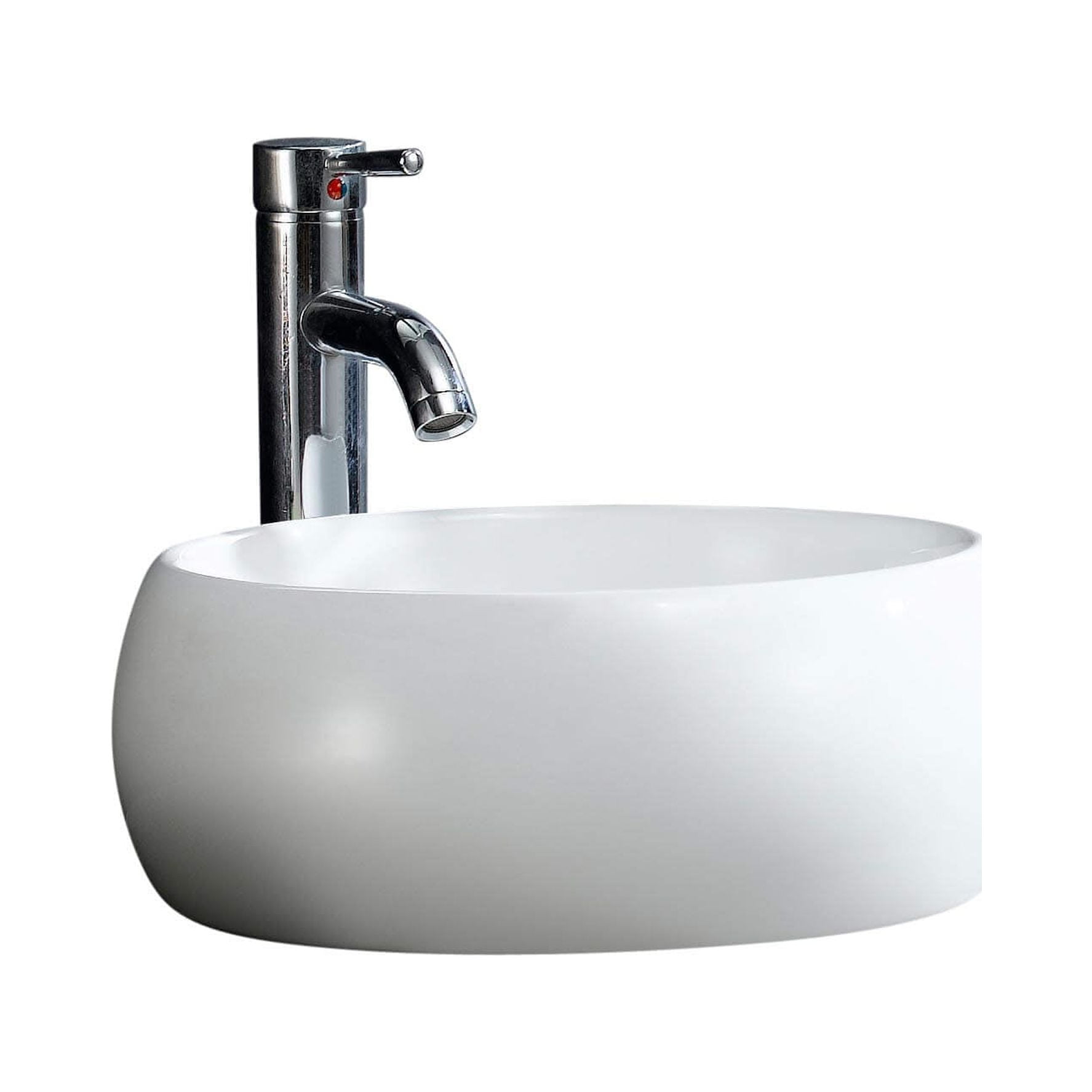 Modern White Ceramic Round Vessel Bathroom Sink