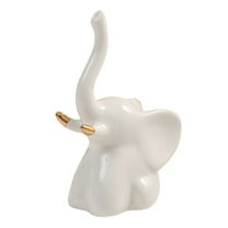 Modern Ceramic Elephant Figurine Elegant Home Sculpture for Living Room Shelf and Desk Display
