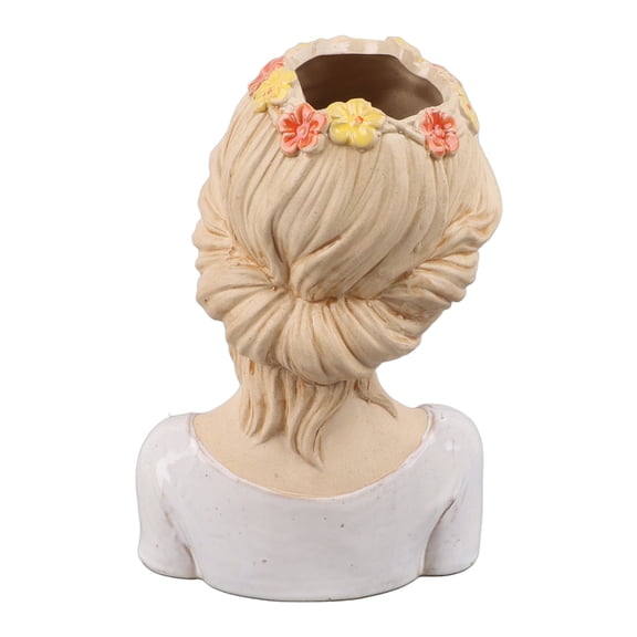 Modern Ceramic Face Vase for Dried Flowers - Decorative White Lady Head Planter with Smooth Finish, 8.66" H Unisex Plants Lover