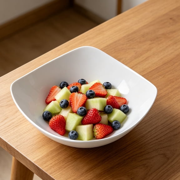 Modern Ceramic Square Serving Bowl, Lightweight Kitchen Dish for Salad, Noodles and Snacks, Minimalist Tableware with Smooth Edges