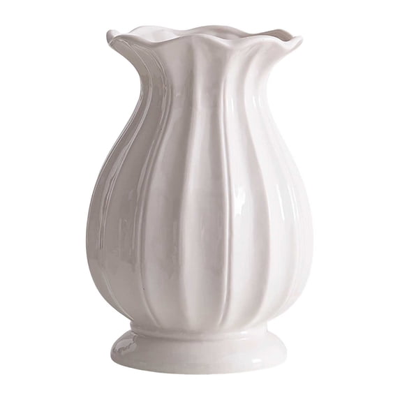 Modern Ceramic Vase for Home Decor, Decorative Table Centerpiece for Living Room, Versatile for Dried Flowers, Pampas Grass, Great Gift Option for Any Occasion