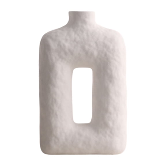 Unique Ceramics Vases With Organic Textured Multipurpose Hollowout Square Flower Pots Decors For Living Room Bedroom