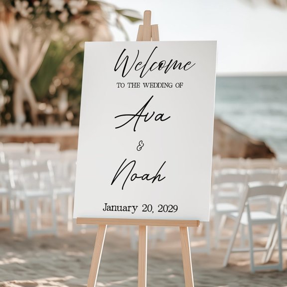 Modern Ceremony Wedding Welcome Sign, Minimalist Foam Board Poster, Acrylic Engagement Wedding Sign, Poster Only