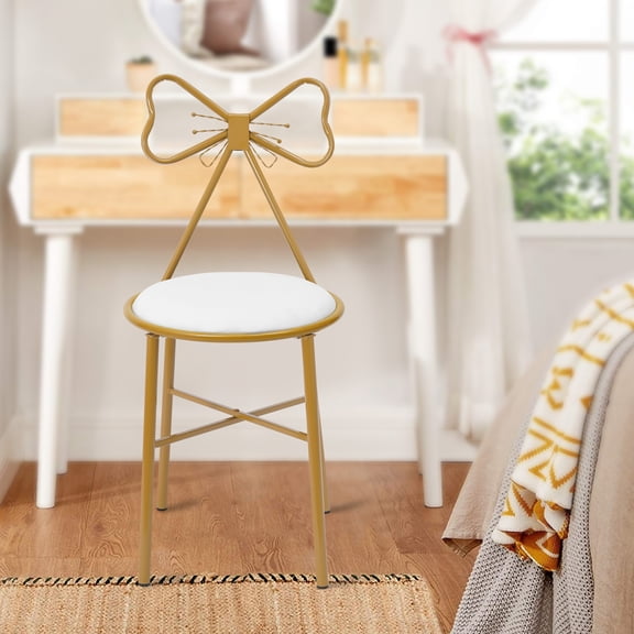 Modern Chair, Butterfly-Shaped Stool, Butterfly Backrest Chair for Dining Makeup(White)