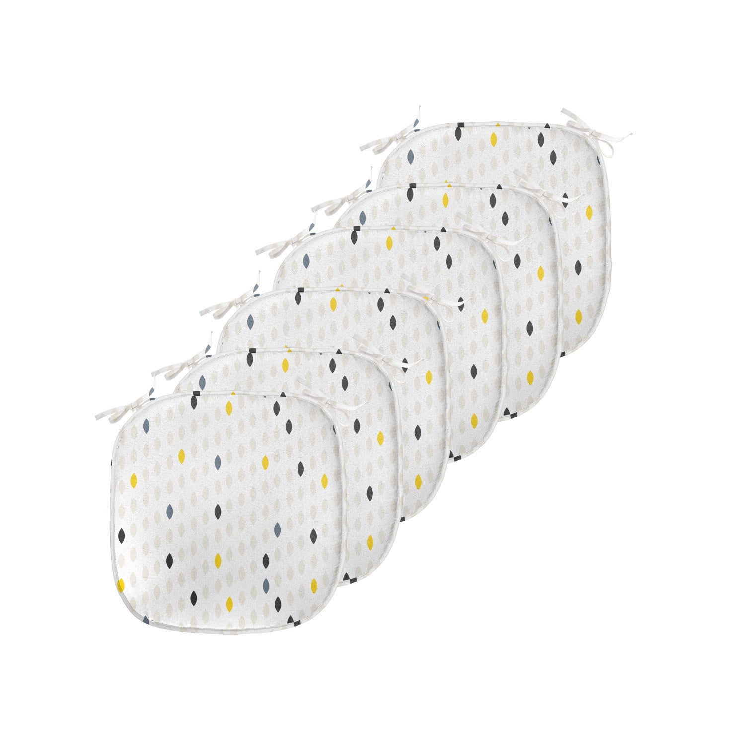 Modern Chair Seating Cushion Set of 6, Modern Geometric Shapes Polka ...