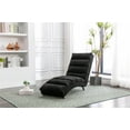 thumbnail image 1 of Modern Chaise Lounge Chair Indoor, Ergonomic Power Massage Leisure Chaise with Timed Remote Control, Lounge Upholstered Sofa Couch with Pocket and Metal Legs for Office Living Room, Black, 1 of 9