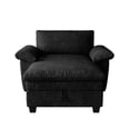 thumbnail image 1 of Modern Chaise Lounge Chair with Storage Ottoman, Chenille Upholstered Sofa Armchair for Living Room Bedroom Apartment, 1 of 12