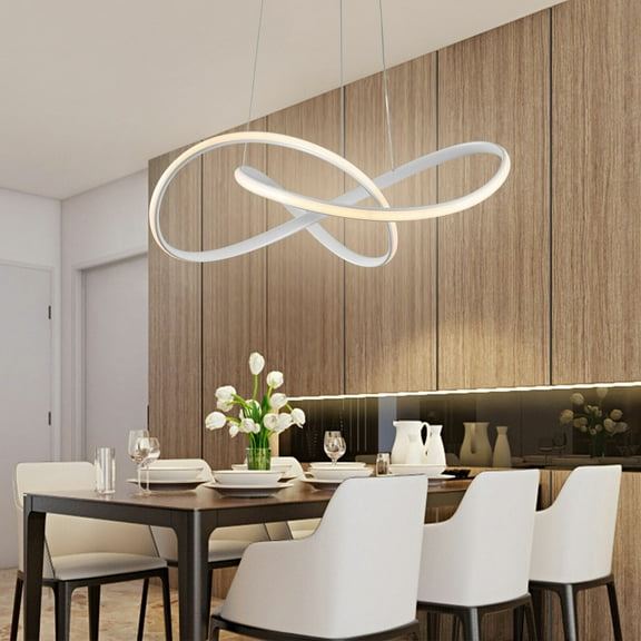 Modern Chandelier LED Aluminum Pendant Lamp Round Ceiling Light Hanging 3 Color