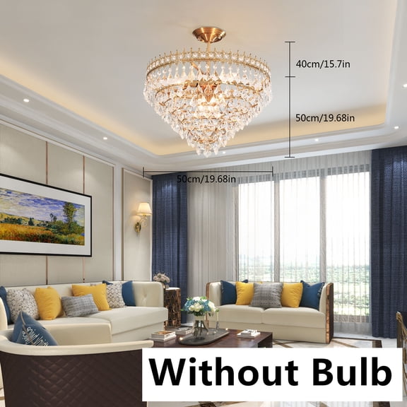 Modern Chandelier Pendant Light Crystal LED Ceiling Lamp Room Decor Lighting Fixture Without Bulb