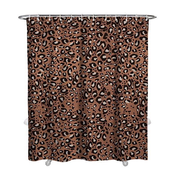 Modern Cheetah Print Shower Curtain, Waterproof Fabric Bathroom Curtain with Plastic Hooks, Unique Animal Pattern, Machine Washable, Fashion Texture Design with a Cute Aesthetic Touch