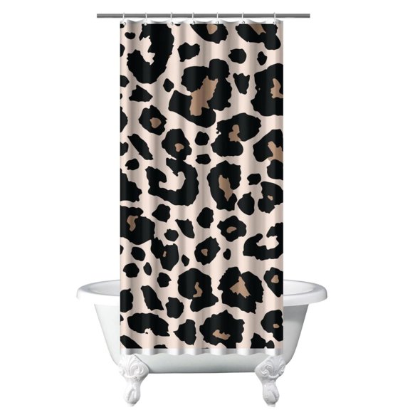 Modern Cheetah Shower Curtain Abstract Leopard Print Animal Spots Classic Pattern Cute Cartoon Design Fashion Aesthetic Bathroom Decor Waterproof Fabric with Hooks