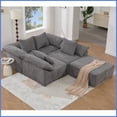 thumbnail image 1 of Modern Chenille L-Shaped Sectional Sofa, 5-Seat with Ottoman, Convertible Sleeper & Free Combination for Living Room, 1 of 18