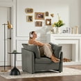 thumbnail image 1 of Modern Chenille Oversized Armchair - Living Room Accent Chair, Gray, 36" Wide, Soft Fabric, Comfy Lounge Seat for Bedroom/Balcony., 1 of 7