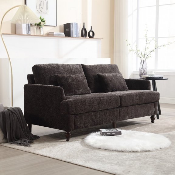 Modern Chenille Upholstered 2-Seat Loveseat Sofa for Living Room/Bedroom, Extra Deep Seats & Comfortable