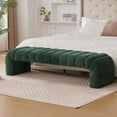 thumbnail image 1 of Modern Chenille Upholstered Armless Bench, 69.7" Wide Storage Ottoman for Living Room and Bedroom,, 1 of 10