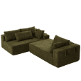 thumbnail image 1 of Modern Chenille Upholstered Sectional Sofa Couch Set, Modular 108" L Shaped Sectional Living Room Sofa Set with 6 Pillows, Free Combination Sofa Couch for Living Room, Bedroom(Left Chaise) (Green), 1 of 11