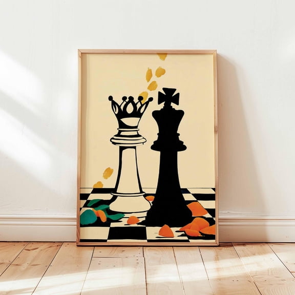 Modern Chess Strategy Game Poster Unframed Paper Print