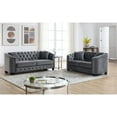 thumbnail image 1 of Modern Chesterfield Velvet Sofa Set 2 Piece 77" 3-Seater+59" Loveseat Sofa Set,Upholstered Tufted Backrests with Nailhead Arms and 4 Cushions for Living Room, Bedroom, 1 of 1
