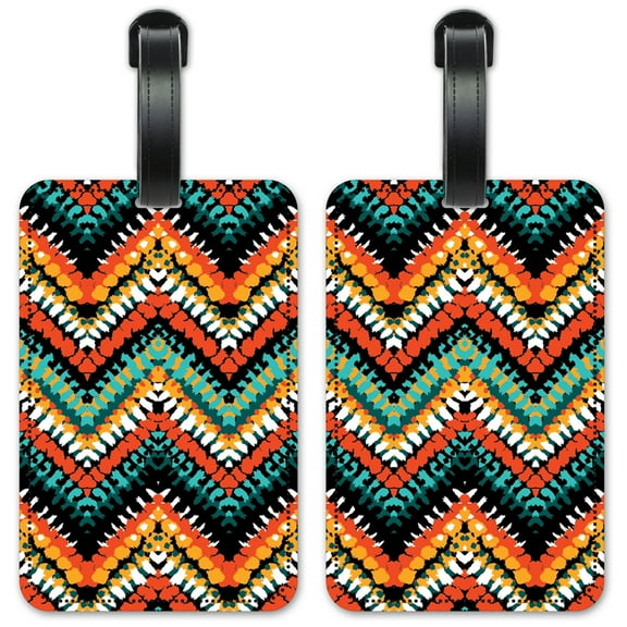 Modern Chevron - Luggage ID Tags / Suitcase Identification Cards - Set of 2
