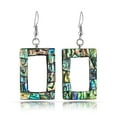 thumbnail image 1 of Modern Chic Rectangular Frame Abalone Shell Dangle Earrings, 1 of 6