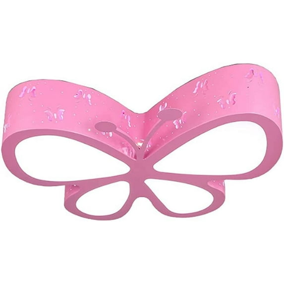 Modern Children's Room Ceiling Light, Bedroom Close to Ceiling Ligh,t Fixture LED Dimmable Creative Butterfly Lamp, Kindergarten Girl's Princess Room Lamp 50 x 40 x 10 cm 48W (Pink/White) (Pink)