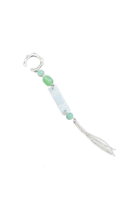 Chinese Ear Cuffs Piercing Long Tassels Dangle Earrings Jewelry National Ear Clip for Women