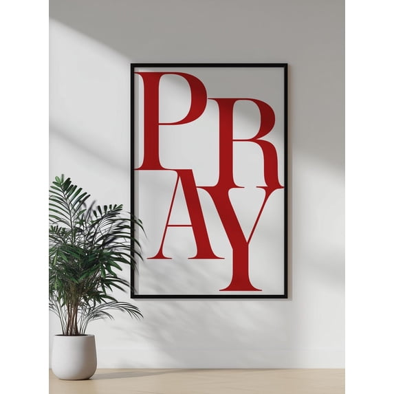 Modern Christian Art Print Pray Typography Religious Wall Art Bible ...