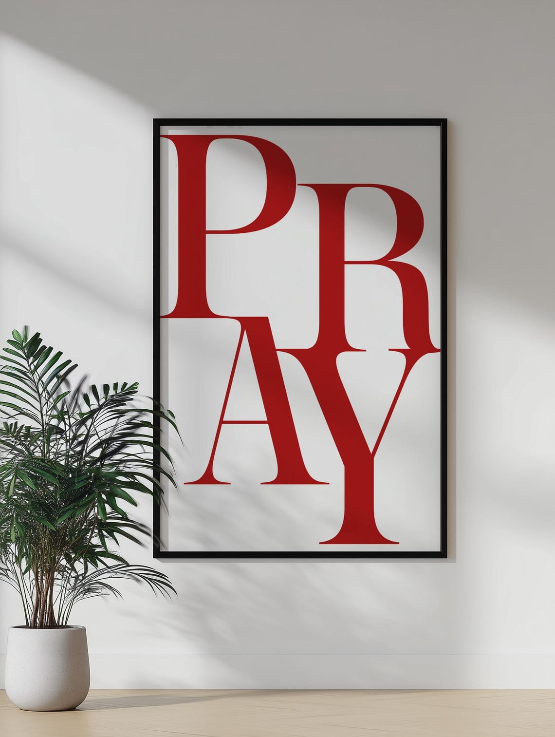 Modern Christian Art Print Pray Typography Religious Wall Art Bible ...