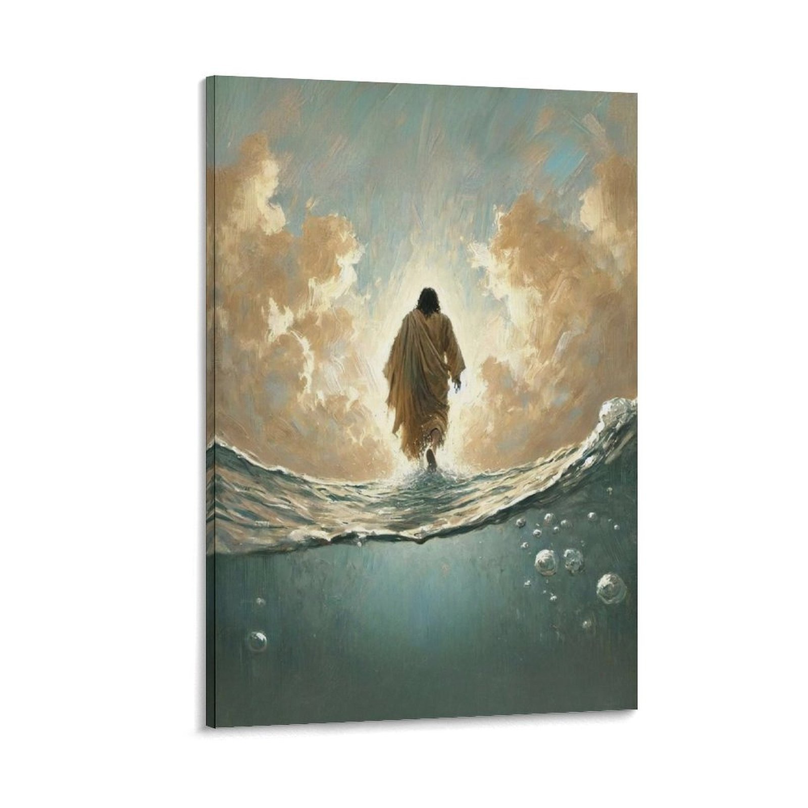 Modern Christian Wall Art Jesus Walking on Water Canvas Painting Print ...