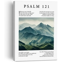 Modern Christian Wall Decor Bible Verse Faith Art Canvas Painting Framed Wall Art Decor for Home Living Room Bedroom, Psalm 121 Scripture Landscape Canvas Poster Print Religious Gift