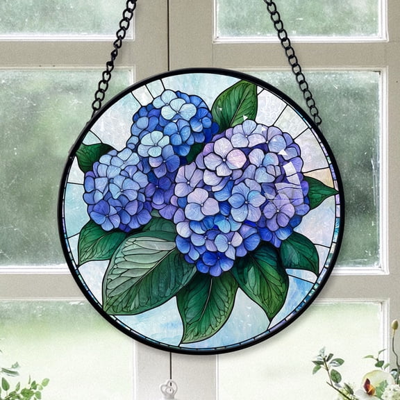 Modern Christmas Gift - Blue Purple Dark Clouds Lightning Sun Christmas Stained Glass Hanging Ornament - Gallery-Style Holiday Tree Decor, Gift for Family & Friends, Keepsake 2025