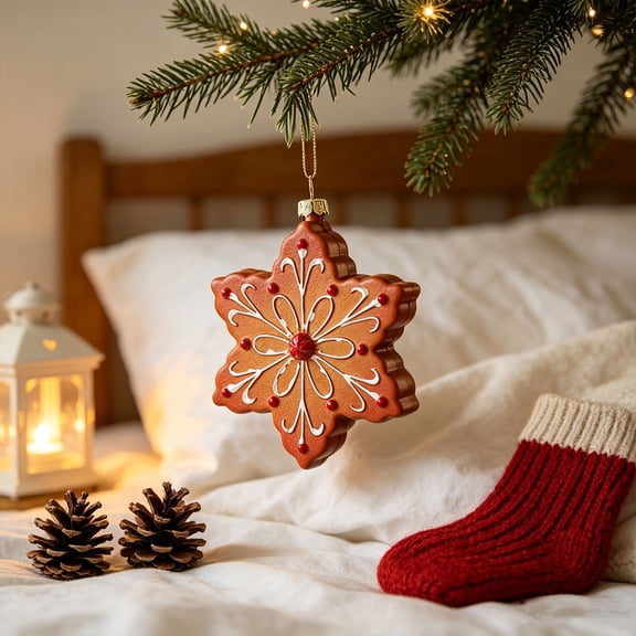 Modern Christmas Tree Ornament – Plastic Fresh Style Hanging Pendant, 4 x 4 Inches Square Shape, for Indoor Home Holiday Party Decor, 1 Pack, Lightweight & Easy to Hang
