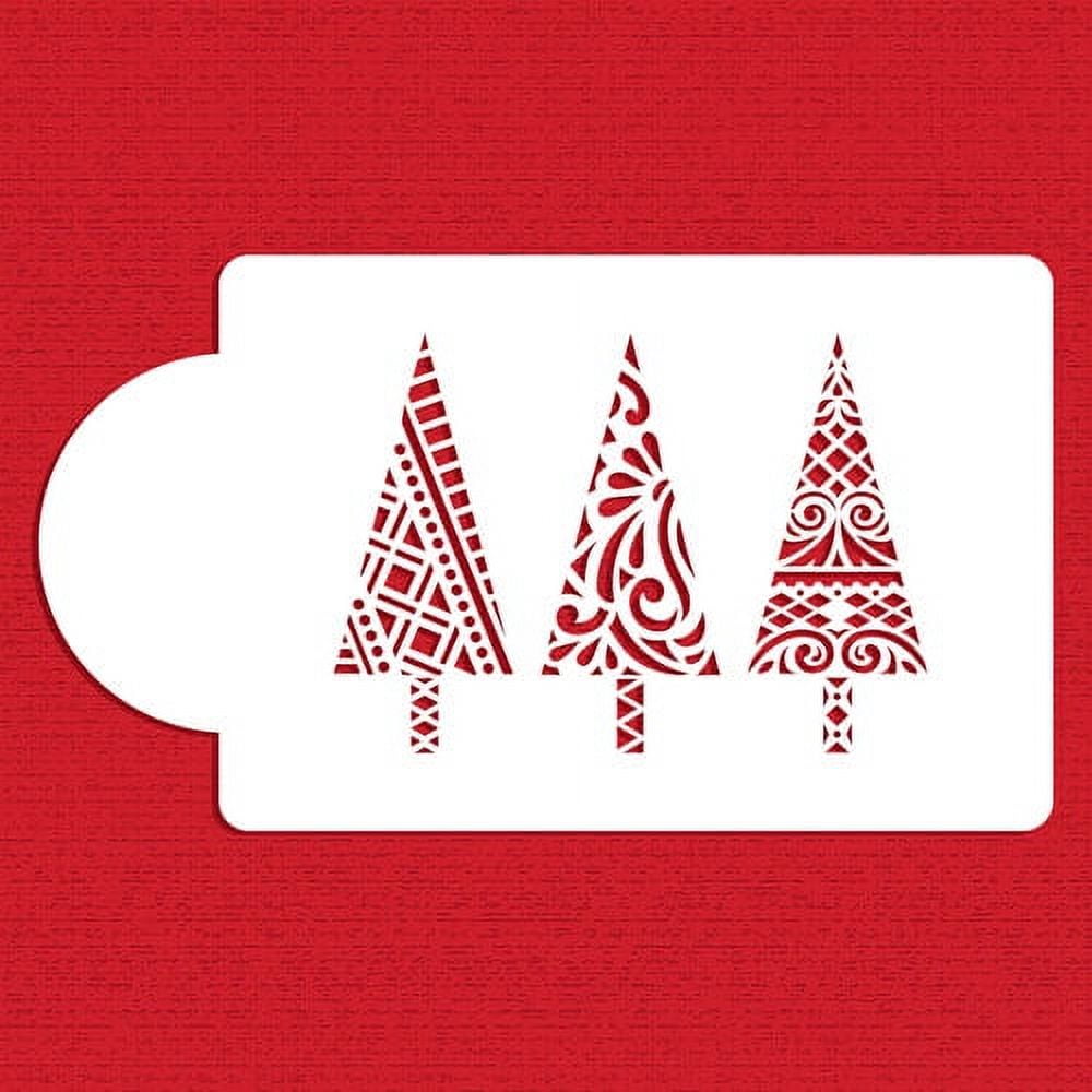 Modern Christmas Trees Cake Stencil by Designer Stencils