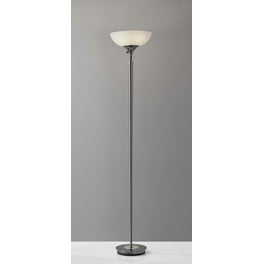 Modern Black Nickel Thick Pole Torchiere Floor Lamp Modern Black Nickel Thick Pole Torchiere Floor Lamp