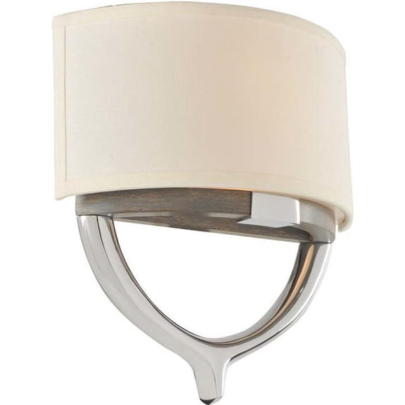 Modern Chrome Wall Sconce with Ashwood Accent
