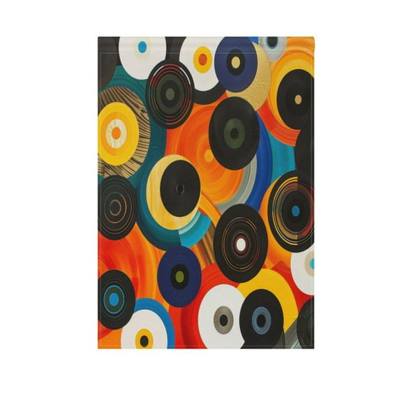 Modern Circles Garden Flag House Banner 12" x 18" Double Sided Outdoor Yard Decoration