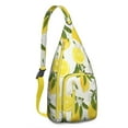 thumbnail image 1 of Modern Citrus Shoulder Bag - Sleek Lemon Pattern Purse with Long Crossbody Strap, 1 of 4