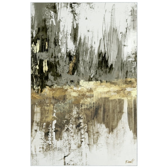 Modern City Scape Reflection II Washable Abstract Art Area Rug size 5'x8'