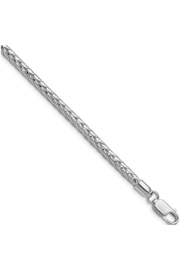 Modern Classic Refined Sterling Silver Rhodium-plated 3.8mm Diamond-cut Round Franco Chain Luxury Flawless Opulent