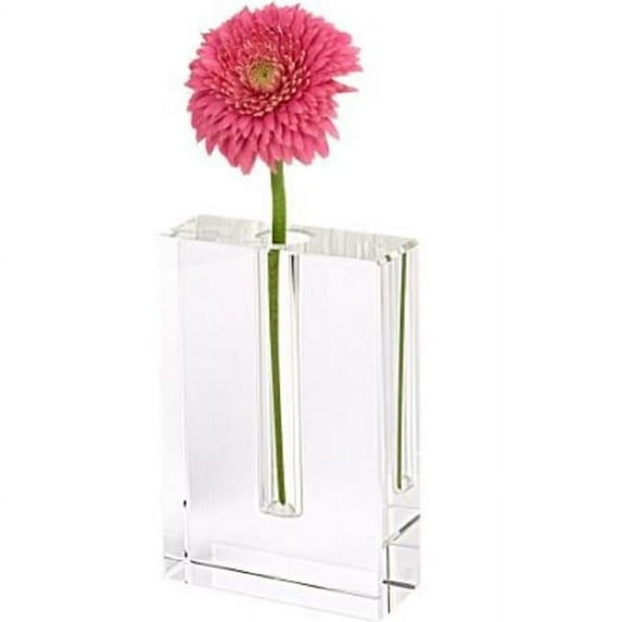 Modern Clear 8in. Block Optical Crystal Vase - Clear - 8 Inches