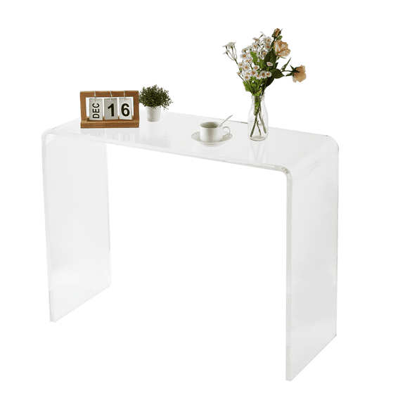 Modern Clear Acrylic Console Table – Transparent Narrow Side Table, Compact Accent Furniture for Living Room, Dining Room, or Entryway, 38.2x15x29.3 Inches