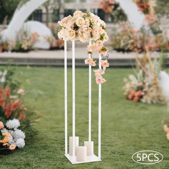 Modern Clear Acrylic Flower Stand Vase Column Holder Wedding Table Floral Display Rack for Weddings
