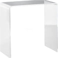 thumbnail image 1 of Modern Clear Acrylic Waterfall Coffee Table, 21 Inch Rectangular End Table with Rounded Edges for Living Room, 1 of 9