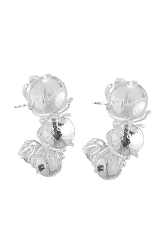 Modern Clear Bead Earrings Lightweight Alloy Construction Ear Studs Perfect for Enhancing Any Outfit with Elegance