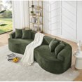 thumbnail image 1 of Modern Cloud 4-Seater Sectional Curved Sofa, Minimalist Compression Living Room Couch, No Assembly Needed, Chenille, Green, 1 of 12