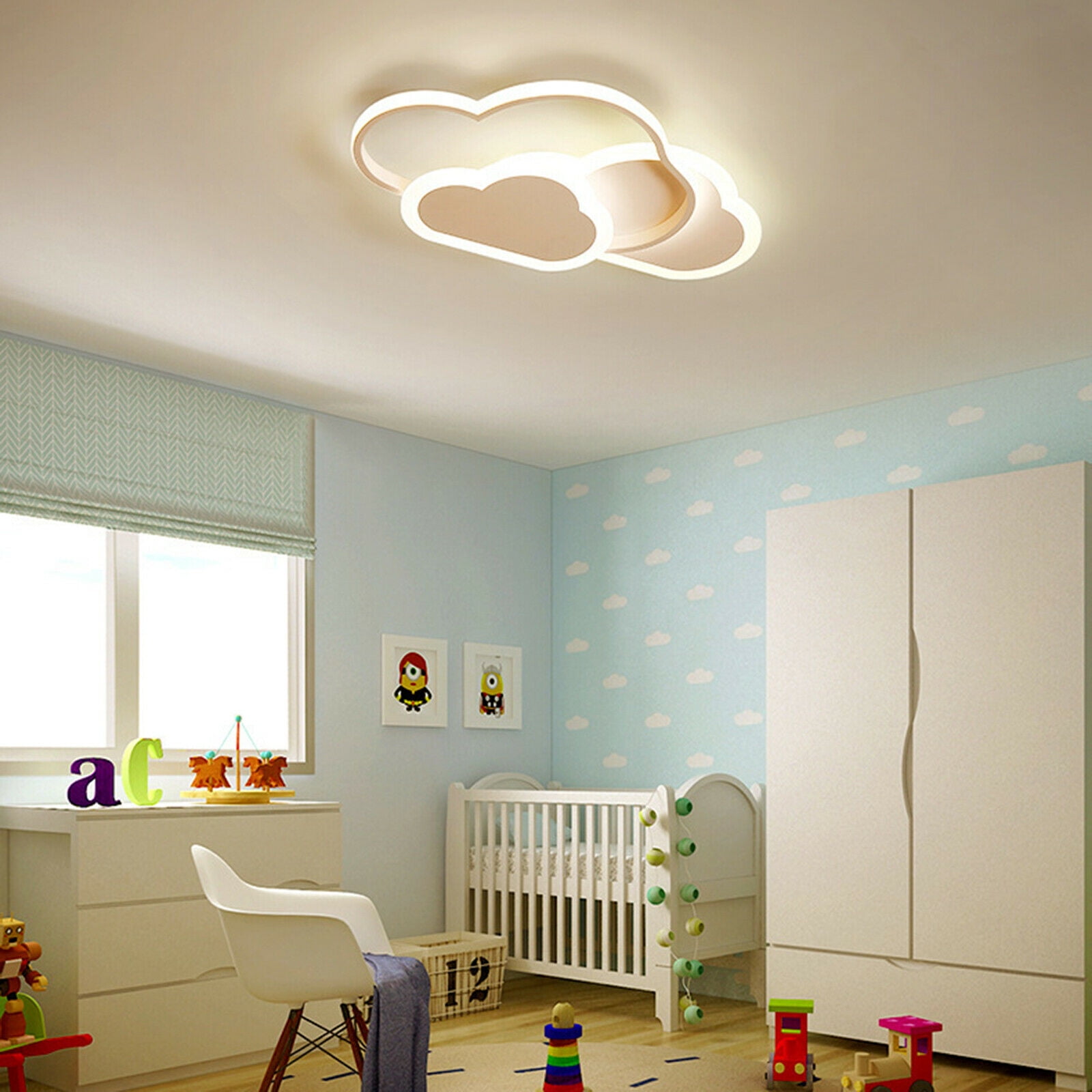 Modern Cloud Ceiling Light LED Chandelier Pendant Lamp Kids Bedroom ...