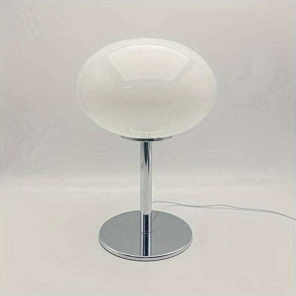 Cloud-Shaped Glass Bedside Lamp, Button Control Pink LED Desk Lamp, Lollipop Design USB Powered Ambient Light for Bedroom Living Room Study Decor