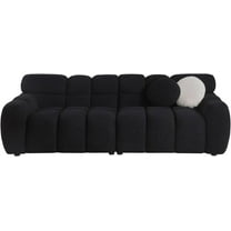 Modern Cloud Sofa, Black Boucle Fabric, Deep Seat Loveseat with 2 Pillows (Beige, 2seater)